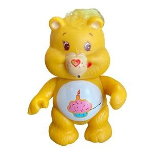 Vintage 1983 Kenner Care Bears BIRTHDAY BEAR 3.5" Posable PVC Figure cupcake